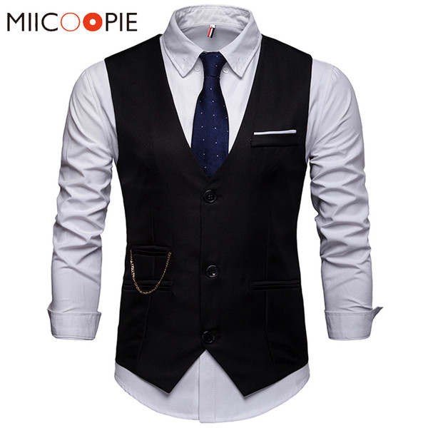 Men Vest Mens Wedding Waistcoat Casual Suit Vest Groom Gilet Homme Colete Masculino Male Social Formal Business Jacket XXL