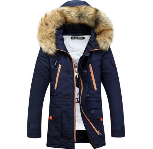 Brand Navy Parka Men 2017 Winter Jacket Men Fashion Design Big Fur Hooded Men's Long Down Jacket Coat male Manteau Homme Hiver