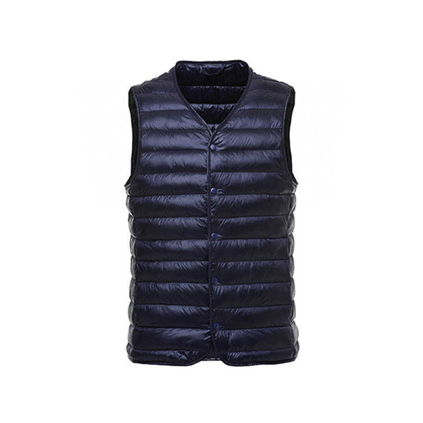 Autumn Winter men down waistcoat Casual Ultra-Light thin warm down Vest liner high quality mens Solid color Single-breasted vest