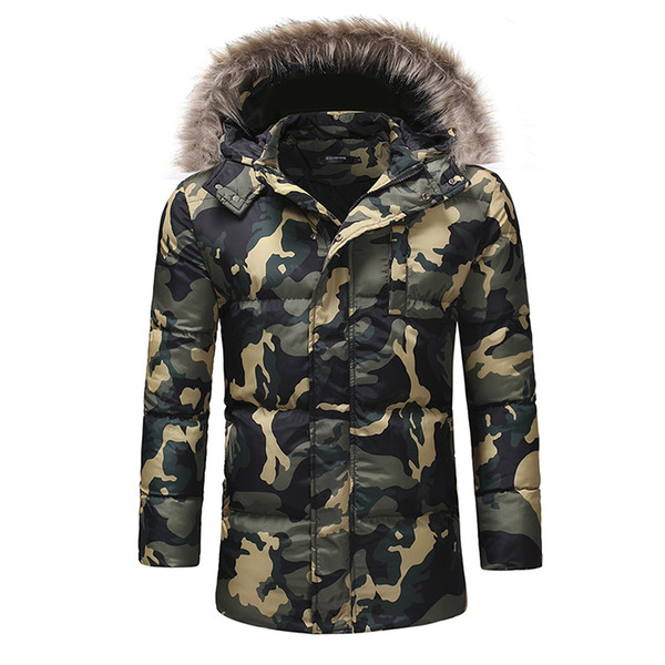 Modis Clothing New Winter Hooded Outwear Coat Men Camouflage Casual Long Men's Thick Jacket Coats