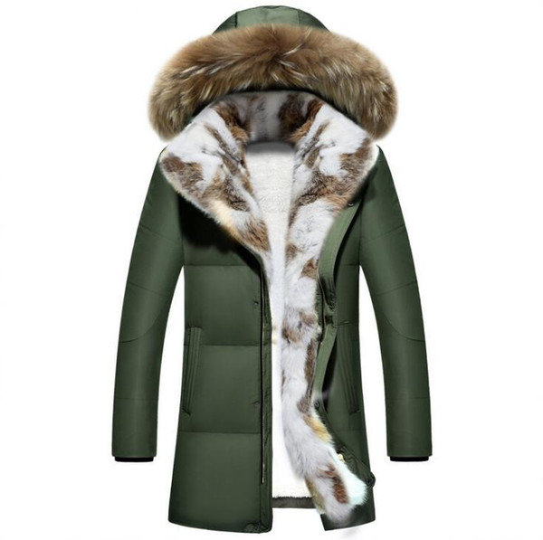 Thick Warm Winter Jacket Parkas Men Casual Fur Collar Hood Military Overcoat Windproof White Duck Down Coat Plue size 5XL