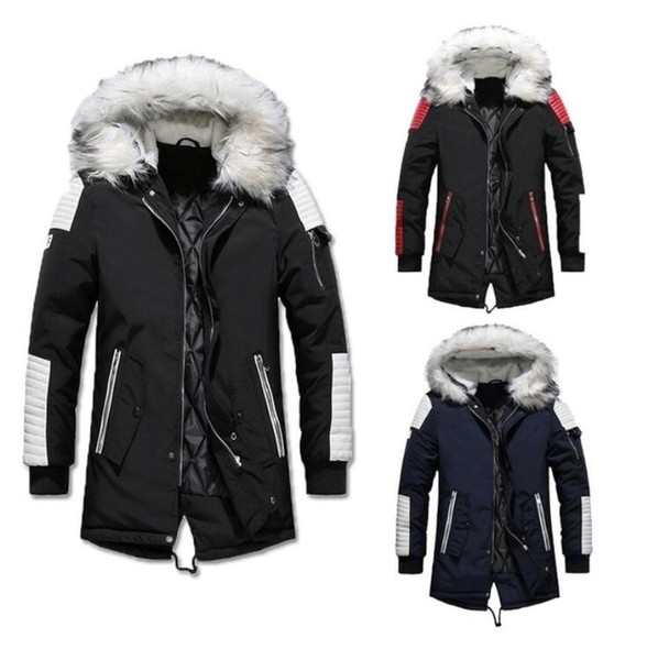 Winter Warm Casual Thick Cotton Parka Coat Fur Collar Outdoor Fashion Sport Hooded Long Down Jacket Plus Size