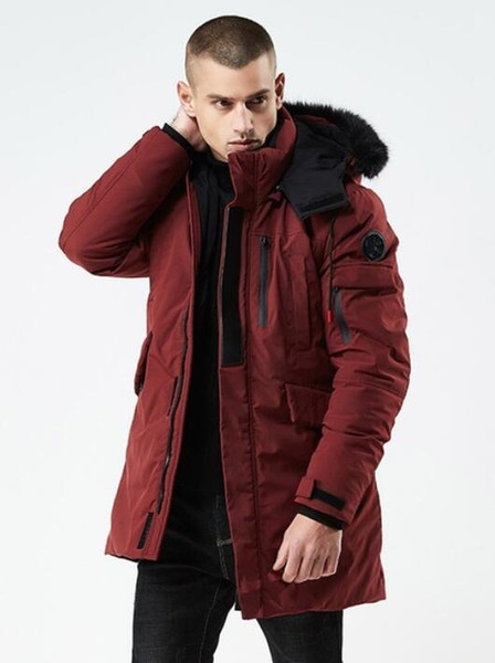 Winter Jacket Men Parka Hooded Coat Male Casual Coats Quilted Wadded Fashion Faux Fur Collar Thicken Coat With Removable Hat