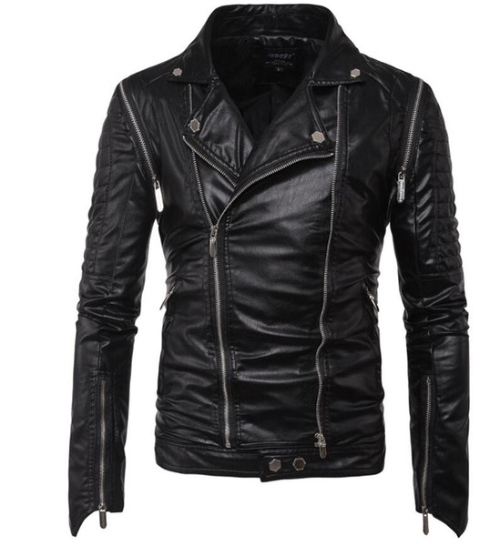 2017 Men Leather Jacket Genuine Real Sheep Goat Skin Brand Black Male Bomber Motorcycle Biker Man's Coat Mens Clothing