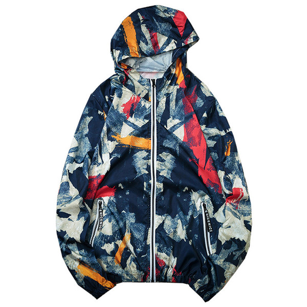 Plus Size 5XL NEW Camouflage High-Quality Men Causal Hooded Jacket Men Thin Windbreaker Zipper Coats Outwear Sunscreen jacket