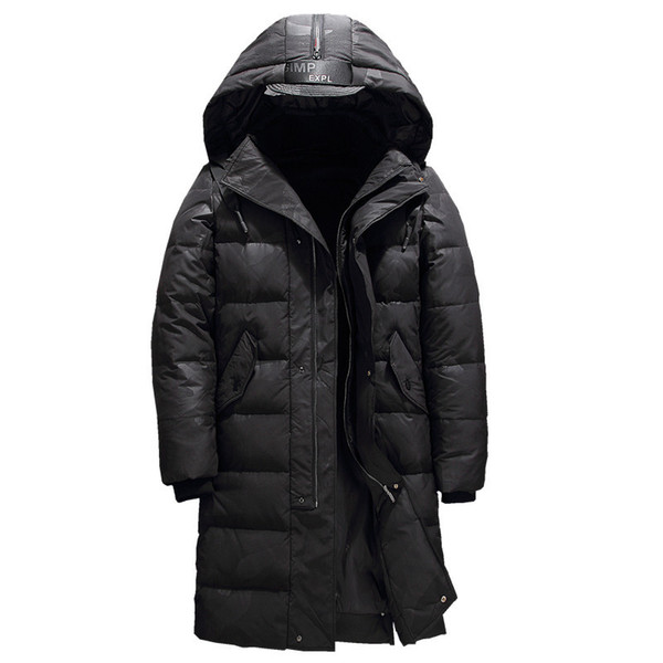 Brand Long Men's Down Jacket Keep Warm Thick Thermal Winter Jacket for Men High Quality White Duck Down Men Long Coat