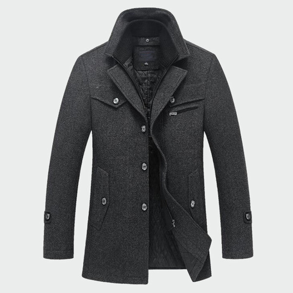 Winter Men's Thick Coats Slim Fit Jackets Mens Casual Warm Outerwear Jacket and Coat Male Peacoat Men Brand Clothes M-4XL ML095