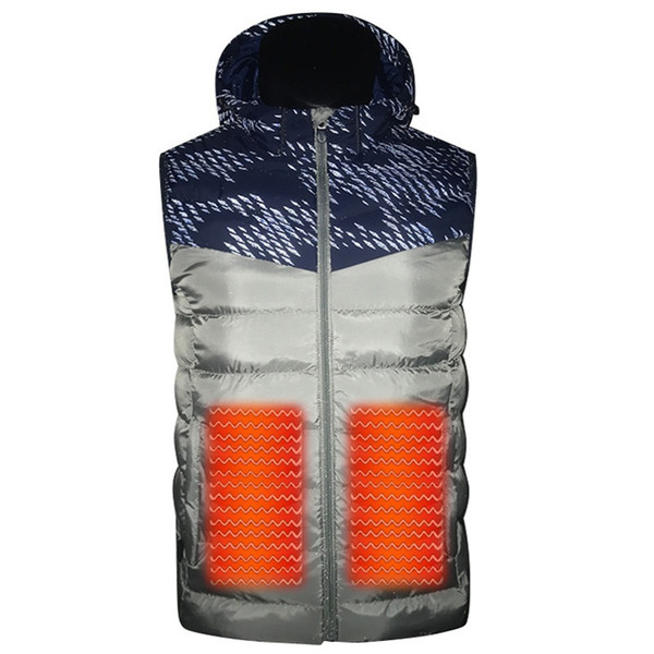 Men Winter Outwear USB Infrared Smart Heating Vest Jacket Electric Thermal warm Waistcoat inside coat size M~5XL