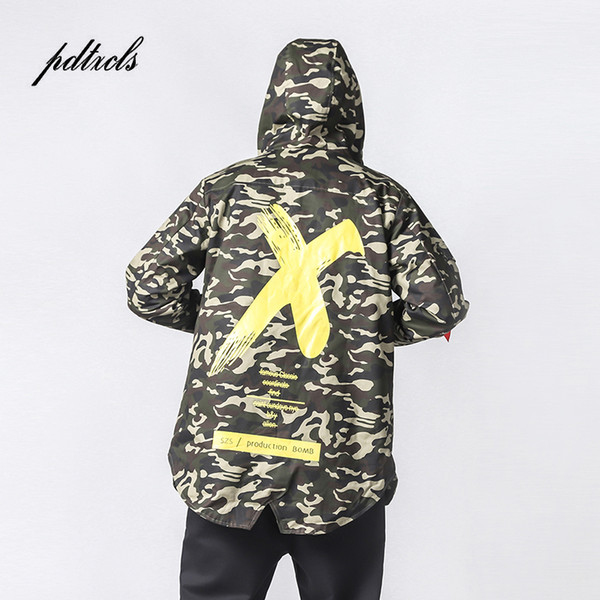 New Western Fashionable Camouflage Letter Printed Thin Men's Hooded Jackets Hip Hop Autumn Casual Windproof Male Anorak Coats