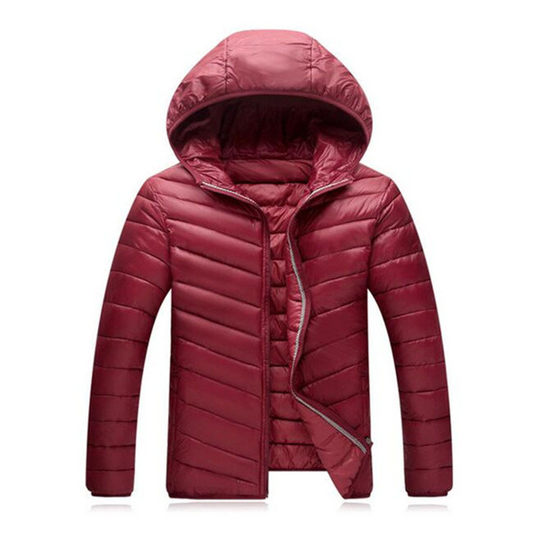 Mens Winter Coat Solid Colors Hooded Outcoats Plus Size L-4XL Ultra Light Down Jackets Casual Outwear Loose Fashion Jacket Coats