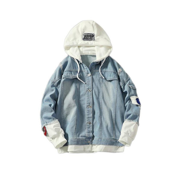 New Shelves,the Trend Of Men's Fashion Men's Casual Hooded Denim Jackets Jackets ,Autumn Slim Large Size M-XXL-3XL