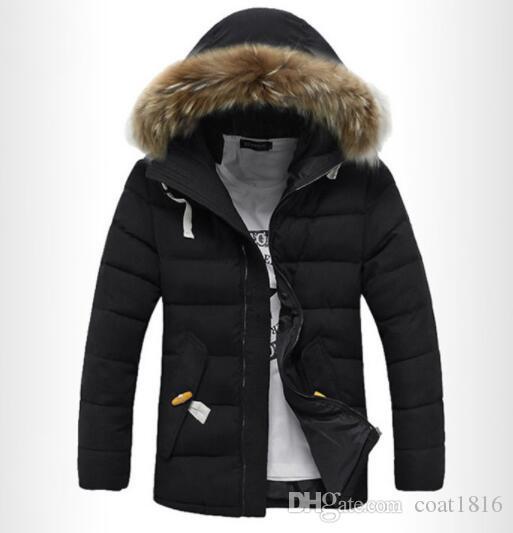 Hooded Men's Winter Jackets Casual Parkas Men Coats Windbreaker Solid Quality Thick Coats Slim Fit Fashion Brand Clothing