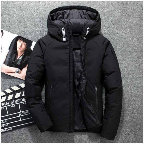 Classic Brand Men Winter Outdoor white Duck Down Jacket man casual hooded Down Coat outerwear mens warm jackets Parkas M-3XL