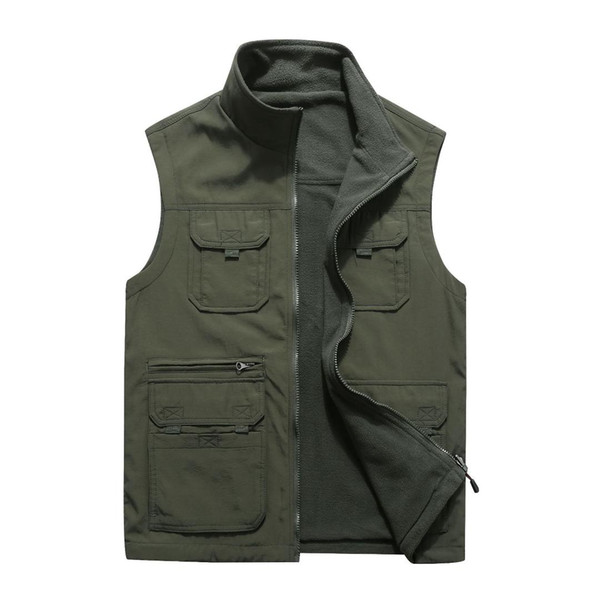 MRMT 2018 Brand Autumn and Winter Men's Vest Jackets Casual Solid Color for Male Double-sided Multi-pocket Vest Jacket Clothing