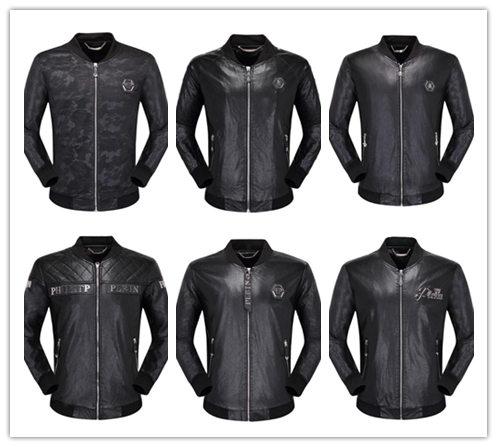 Top Quality Brand Men's PU Faux Leather Jackets Coats Skull Heads Outerwear winter Slim For man Zipper US dollar Designer M-XXXL windpr