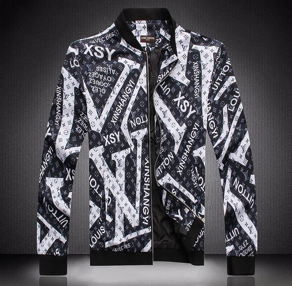 2018 Brand Designer Luxury Mens Jackets New Fashion Casual Printed Outerwear Coats Plus Size Black Red Sportswear Zipper Spring Autumn #02