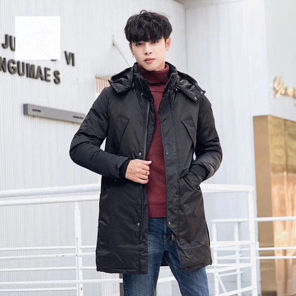 Men's winter 2018 new padded jacket men thicken Korean version of trend down padded jacket long handsome men's jacket Canada padded