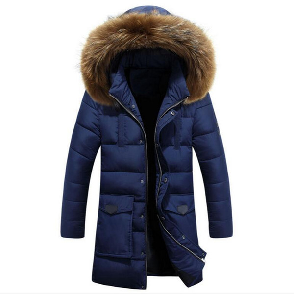 2017 New Jackets Warm Winter Men Cotton Down Jacket Men's Casual Slim Thick Jacket Coat Fashion Style Coat Large size 3XL Hood