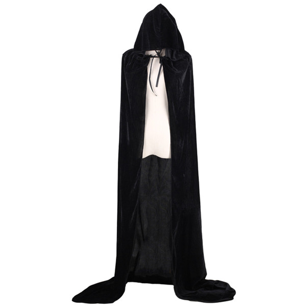 Unisex Cloak Hooded Party Role Play Velvet Halloween Long Cape Fancy Dress