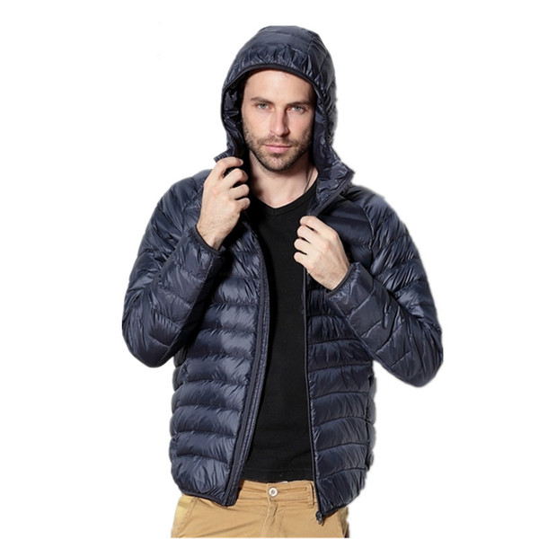 NEW 2019 Autumn And Winter Men's Fine Quality Thin and Light Casual Hooded Down Jackets Brand Comfortable Men Down Coats