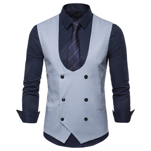 2019 Brand Suit Vest Men Jacket Sleeveless Vintage Tweed Vest Fashion Spring Autumn Plus Size Waistcoat