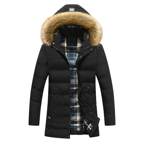 Brand New Men Winter Jacket Fashion Thick Warm -30 Winter Outerwear Long Coat Fur Windbreak Removable Hood Down Parkas