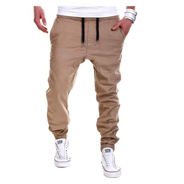 Wholesale-Mens Joggers Brand Male Trousers Men Pants Casual Solid Pants Sweatpants Jogger khaki Black