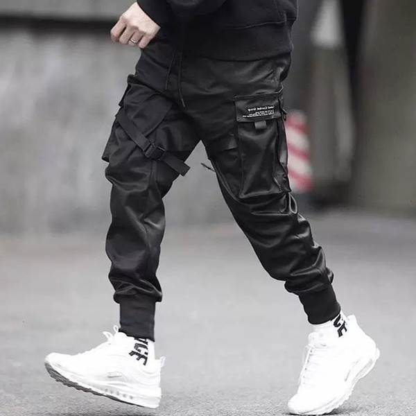 April MOMO 2019 Men Multi-pocket Harem Hip Pop Pants Trousers Streetwear Sweatpants Hombre Male Casual Fashion Cargo Pants Men