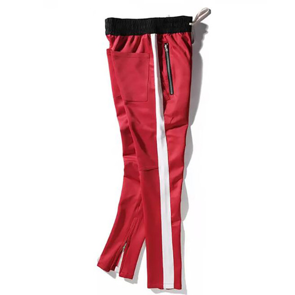 New side zipper pants hip hop Fear Of God Fashion urban clothing red bottoms justin bieber FOG jogger pants