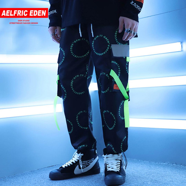 Aelfric Eden Fashion Harem Jogger Men 2018 Spring Creative Letter Print Casual Pants Hip Hop Trousers Tide Track Streetwear NC21