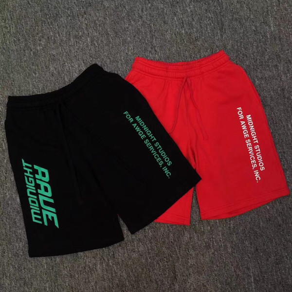 Best Version A$AP Rocky Brand AWGE Midnight Studios Logo Printed Men Shorts T Hiphop Men Coon Shorts Joggers Knee Length