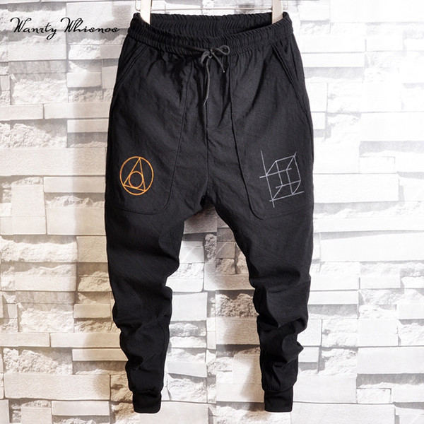 2019 Autumn Men's Harem Pants, Casual Cotton Thin Pants Men Big Size Street Fashion Hip-hop Pants Stage Performance Trousers