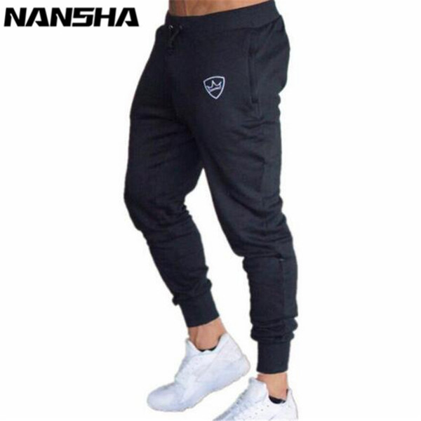 Men Gyms Long Pants Mid Cotton Men's Sporting Workout Fitness Pants Casual Fashion Sweatpants Jogger Skinny Trousers