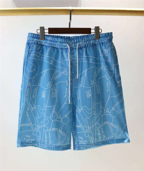 Mens Designer Shorts Summer Brand Beach Shorts Casual Brand Pocket Irregular Map Printed Mens Tether Short Pants Asian size M-2XL ENKK