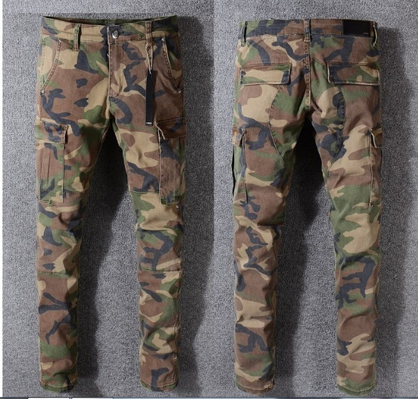 NEW 2018 JAY-Z CAMO PANTS SLIM TYGA camo Justin Bieber jeans trousers hip-hop fashion NEW KANYE WEST Fear of god Camouflage