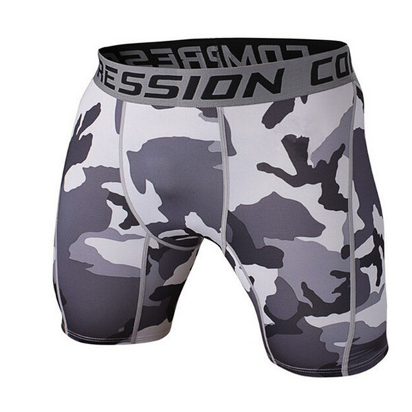 New 2018 Tight Elastic Mens Compression Shorts Summer Camouflage Bermuda Shorts Fitness Men Bodybuilding Tights Camo