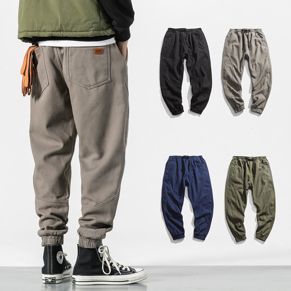 2018 winter bib overall men jogger pants warm high street casual pants cargo hip hop trousers teenage wool sweatpants brushed