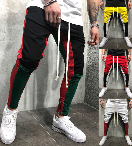 Jogger Pants Zippers On Pants Legs Mens New Sports Gym Workout Streetwear Hip Hop Track Trousers Long Slacks Sweatpants