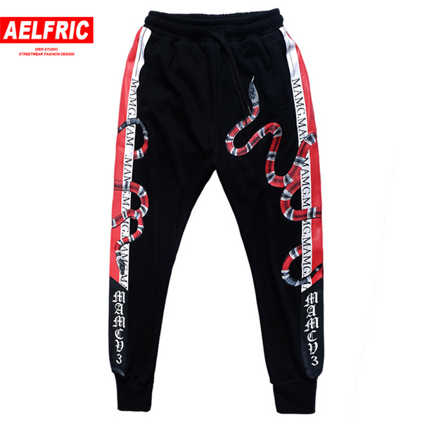 AELFRIC Mens Joggers Sweatpants 3d Print Snake Animal Fashion Fitness Bodybuilding Justin Bieber Streetwear Casual Pants GB13