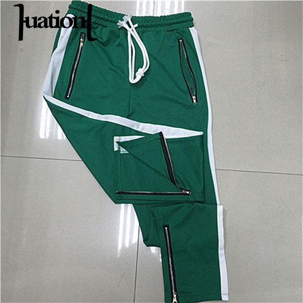 Huation 2018 Hot Selling Men Jogger Casual Skinny Track Pants Hip Hop Sweatpant Mens Joggers Striped Tracksuit Fitness Trousers