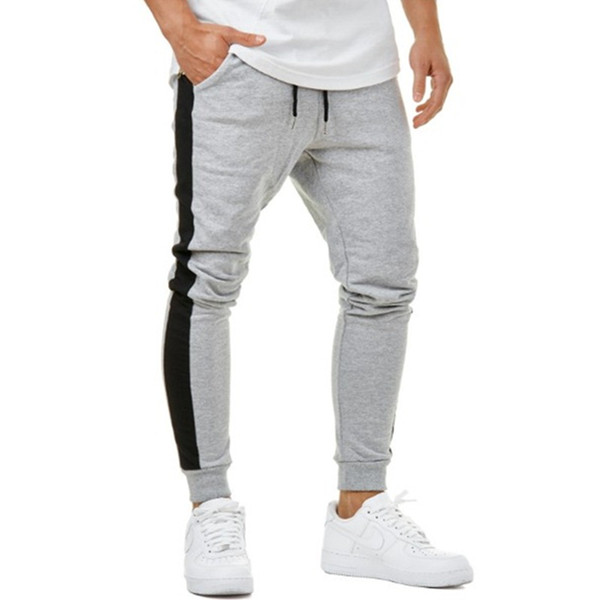 2018 Fashion Brand Male High Street Hip Hop Jogger Pants Mans Side Double Zipper Spell Color Fitness Pants Men's Casual