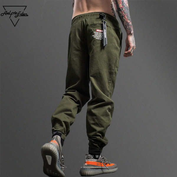 Aelfric Eden Camouflage Tactical Cargo Pants Men Joggers Justin Bieber Casual Pants Hip Hop Ribbon Streetwear Trousers