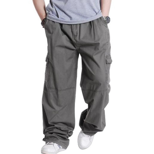 Wholesale-Plus Size 3XL 4XL 5XL 6XL Trousers Casual Mens Cargo Pants Spring Male Hip Hop Loose Men Pants