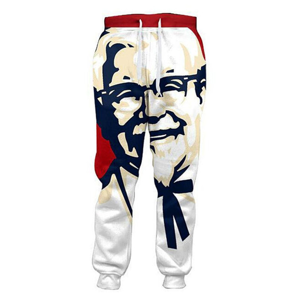 Wholesale- 6XL New Funny KFC Colonel 3D Joggers Pants Women Men Casual Loose Trousers Bottoms Men's Clothing For Unisex Hip Hop Homme