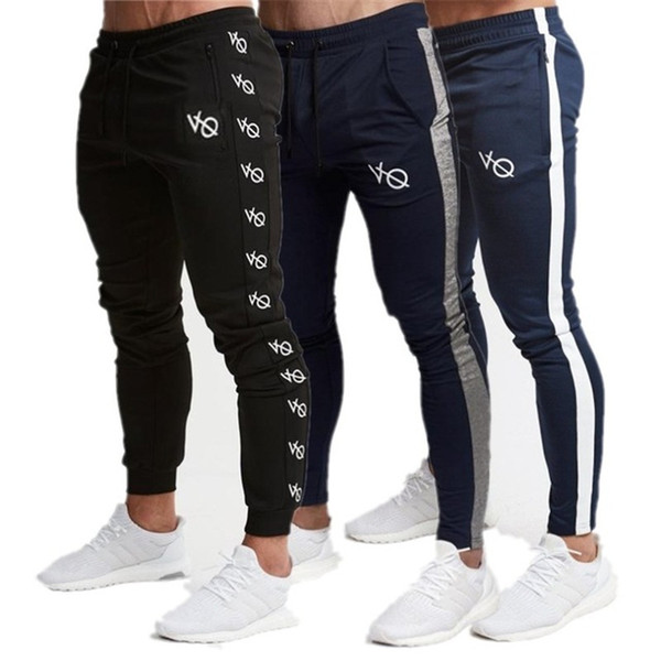 2019 Fitness Men Sportswear Tracksuit Bottoms Skinny Sweatpants Trousers Black Gyms Jogger Track Joggers Casual Pants