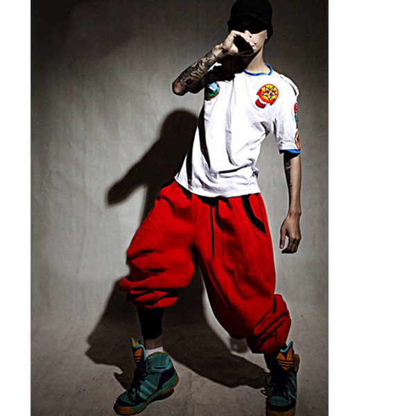 Wholesale-Top Fashion Men Women Harem Pants Casual Hip Hop Pants Mens Baggy Dance Pants