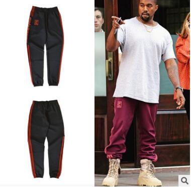 New woman man casual sweatpants men hiphop jogger pants black red S/3XL