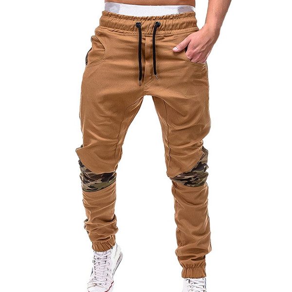 WENYUJH Men Joggers Brand Male Trousers Men Pant Casual Camo Stitching Pants Hip-Hop Sweatpants Jogger Khaki Large Size 4XL