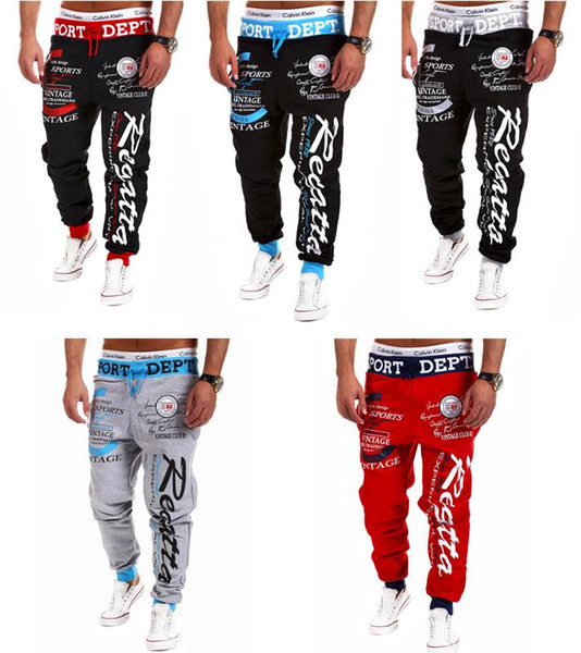 Men Street Style Pants Full Length Letter Print Spring Style Big Plus Size Cool Designer Pant 5 Colors Plus Size M-3XL.