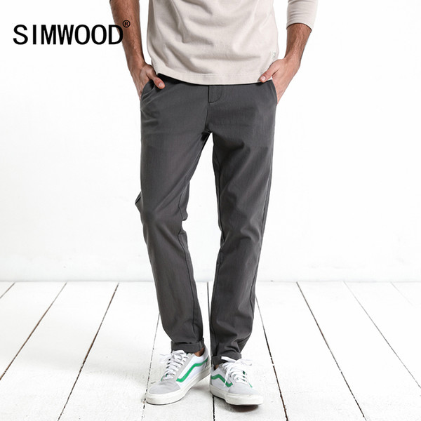 SIMWOOD 2018 Spring New Casual Pants Men Slim Fit Fashion High Quality Male Trousers Men Clothes Zipper Fly XC017020